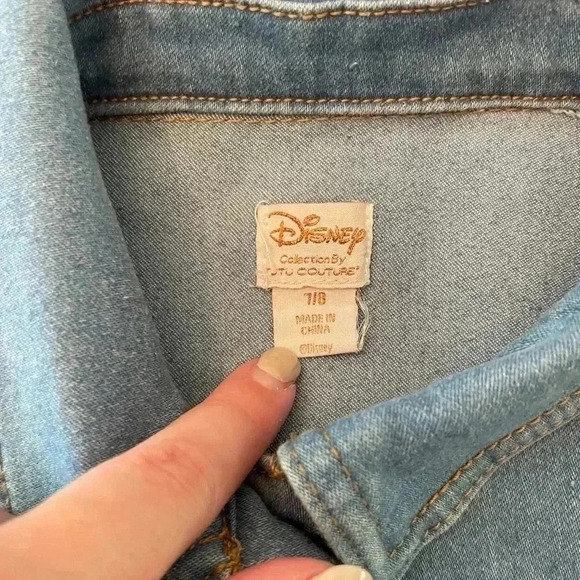 Disney Frozen Denim Jacket Size 7/8 - Picture 4 of 7